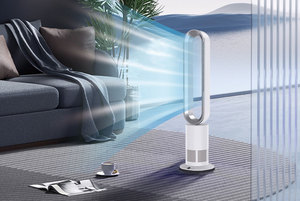 Ventilateur électrique sans pales TP-12PLUS avec télécommande, oscillation à 80° et économie d'énergie pour la maison, le bureau et l'usage domestique - Product Image 3