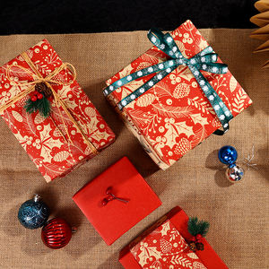 Fábrica al por mayor 80g Navidad personalizado papel de regalo de lujo 43*300cm papel de regalo para embalaje - Product Image 3