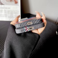 Casing Magnetik Tekstur Twill Tiga Warna Untuk IPhone 16 15 14 Pro Max 14 Pro 13 12 16 Ultra Tipis Matte Anti Benturan Hard Cover