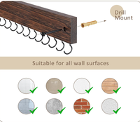 Support mural en bois personnalisé pour colliers, organisateur avec chaînes, installation facile, design moderne et simple pour salon