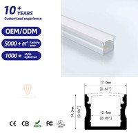 Profilé en aluminium LED TW1715B pour éclairage sous armoire, montage en surface, éclairage linéaire pour armoire de cuisine, canal pour bande LED PCB de 10 mm