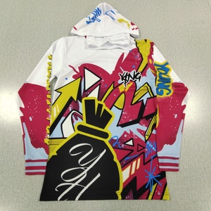 Hoodie Sublimasi Custom Cetak Seluruh Bagian Unisex Spandex Polyester Streetwear Sweatshirt Grafis Berkerudung Pria Wanita OEM - Product Image 1
