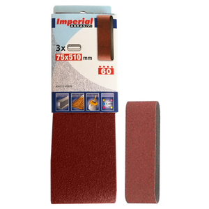 Nastro abrasivo 75x510 mm Grana 80 - 3 pezzi - Product Image 1