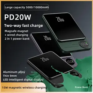 Draagbare Oplader 10000 Mah Hoge Capaciteit Nieuwste Mini Magnetische Power Banks 15 W Snel Opladen Magnetische Draadloze Power Bank