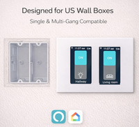 Interruptor de Luz Inteligente para el Hogar Lanbon L9 US, 2 Canales, Pantalla LCD, Control Remoto por Aplicación, con Plataforma Smart Living Tuya Smart Life