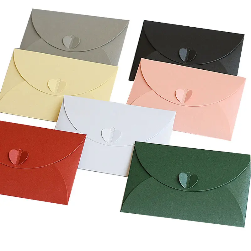 Бумажные конверты с замком в форме сердца для открыток на день рождения