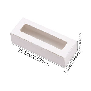 กล่องมาการองแบบมีหน้าต่างใส กล่องขนมอบ กล่องคุกกี้ กล่องบรรจุภัณฑ์ทรงสี่เหลี่ยมผืนผ้าสำหรับใส่โดนัท โกโก้ ทรัฟเฟิล และของหวานต่างๆ - Product Image 2