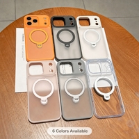 Casing Magnetik iPhone 18 Pro Max dengan Ring Stand, Anti Benturan, Pelindung TPU, Kompatibel Pengisian Daya Nirkabel, Bagian Belakang Transparan