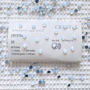 Yantuo Opal putih 6mm berlian imitasi datar belakang Hotfix kristal kaca batu pakaian gaun sepatu tas seni kuku-grosir - Product Image 1
