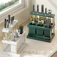 Étagère de rangement pour la cuisine à domicile étagère de rangement pour couteaux cuillère et fourchette en plastique égouttoir porte-couverts de cuisine