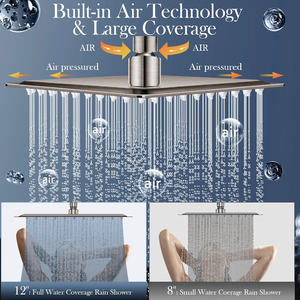 Pommeau de <span class=keywords><strong>douche</strong></span> pluie haute pression avec bras d'extension réglable à <span class=keywords><strong>angle</strong></span> flexible de 16'' - Product Image 4
