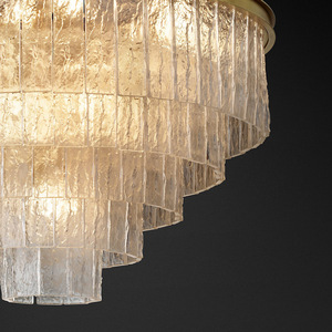 Lustre en cristal américain <span class=keywords><strong>de</strong></span> conception créative tout en cuivre Simple grande taille Villa Club hôtel salon salle à manger chambre à coucher suspendu - Product Image 4
