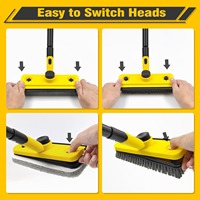 Brosse de nettoyage pour douche, balai de salle de bain 3-en-1 avec raclette pour baignoire, évier, carrelage, sol, mur, verre et terrasse