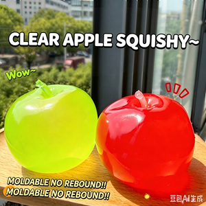 Jouets de décompression à rebond lent en forme de pomme, effet transparent et éclatant, tendance, avec texture <span class=keywords><strong>vaseline</strong></span> - Product Image 6