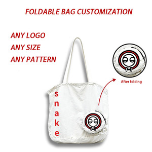 Custom Large Capacity Fashionable Casual Style Nylon Fabric Tote <b>Bag</b> <b>Foldable</b> Storage Lightweight Shopping Shoulder <b>Bag</b> - Product Image 1