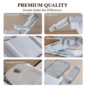 Lit de beauté électrique de luxe, design réglable en quatre sections, chauffant, avec télécommande et pédale pour l'ajustement de l'angle du dossier, idéal pour les spas - Product Image 2
