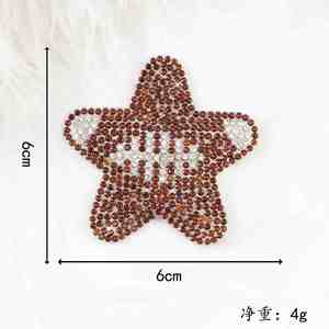 Accessoires DIY en gros : Patchs autocollants thermocollants en strass, motifs baseball, étoile, cœur, nœud - Product Image 6