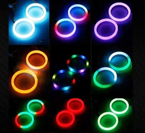 APP sogno colorato angelo occhi anello alone 60/70/80/90/95/100/110/120MM auto luce di guida decorazione ambiente DRL 12V 2 4 in uno - Product Image 5