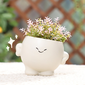 <span class=keywords><strong>Maceta</strong></span> de Resina <span class=keywords><strong>con</strong></span> <span class=keywords><strong>Cara</strong></span> de Dibujos Animados, Adorable Mini <span class=keywords><strong>Maceta</strong></span> para Suculentas y Flores, para Escritorio, Suelo, Oficina, Decoración de Jardín, Regalo Estilo Kawaii - Product Image 2