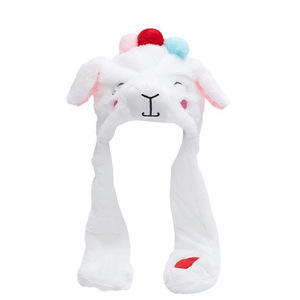Coniglio orsetto orecchie in movimento simpatico cartone animato giocattolo Kawaii divertente per adulti uomini e donne coniglio cappello di peluche cappello invernale - Product Image 2