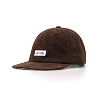 Casquette Dad Hat en velours côtelé marron foncé, personnalisée avec votre photo, 6 panneaux, étiquette tissée, logo HOGGO Mountain, style streetwear, performance, personnalité
