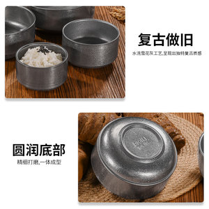 Bol rétro à double couche en acier inoxydable 304 pour riz, soupe, camping, utilisation en extérieur, design couleur unie - Product Image 5