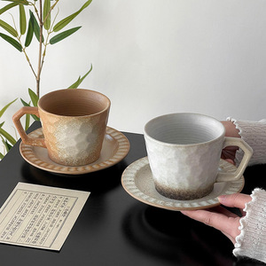 Mug à café en céramique élégant, rétro, à effet de four, résistant aux hautes températures, souvenir vintage, pour le bureau et le thé de l'après-midi, en grès - Product Image 2