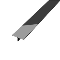Profilés en forme de T en acier inoxydable 304 PVD de 15 mm pour la décoration murale, garniture de carrelage en forme de T, miroir doré, or rose, finition brossée