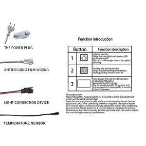 DC 12V 5A 60W buğu akıllı tek renk dokunmatik sensör anahtarı Led ayna dokunmatik ayna ile zaman sıcaklık göstergesi - Product Image 5