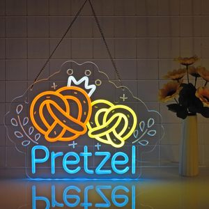 Pepper salt pretzel neon LED indoor hanging ambient light shop window decoration light street indicator light luminous <b>sign</b> 5V - Product Image 6