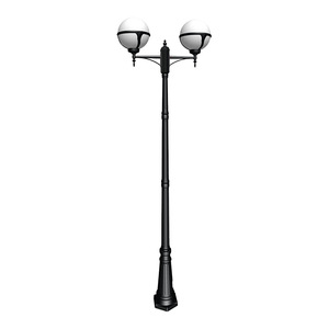 Lampadaire de jardin extérieur en fer avec abat-jour en verre LED, lumière blanc chaud 2700K, IP66, ampoule A19 non amovible, alimentation solaire AC 220V avec détecteur de mouvement - Product Image 5
