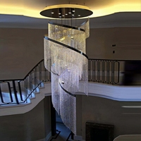 Luminaire suspendu en cristal K9 de style nordique pour l'éclairage d'escaliers intérieurs, Art Déco, grand luminaire suspendu