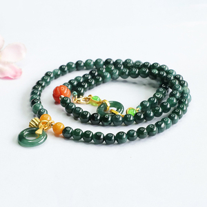 Birmanie Jadéite <span class=keywords><strong>Collier</strong></span> Avec Glands Véritable Pierre Ronde Donut Jade <span class=keywords><strong>Collier</strong></span> De Perles Pour Les Femmes Bleu Myanmar Jade Perles <span class=keywords><strong>Collier</strong></span> - Product Image 6