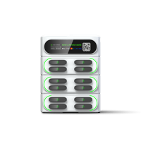 Système de location intelligent à chargement rapide avec partage de logo personnalisé Station de recharge pour téléphone empilable Station de location de batterie externe avec partage de point de vente intégré