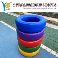 Équipement de terrain de jeu extérieur, obstacle en pneu rotomoulé pour les parcs et les écoles, plastique durable, couleur personnalisée disponible