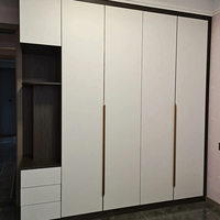Armoire en MDF avec tiroirs, style moderne, brun foncé, pour chambre d'hôtel, chêne rustique, marbre, pierre frittée