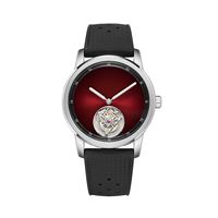 Jam Tangan Sport Mewah Skeleton OEM Baru, Baja Anti Karat, Kaca Safir, Kulit, Tahan Air, Tourbillon, Mekanik
