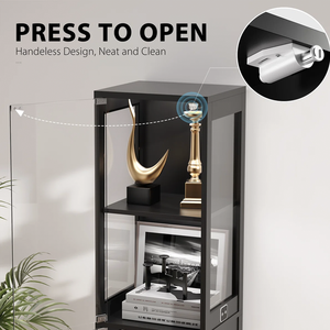 Vitrine Moderne à 4 Niveaux avec Éclairage <span class=keywords><strong>LED</strong></span> 3 Couleurs pour Objets de Collection, Meuble de Rangement Autoportant en Verre pour Présentation - Product Image 2