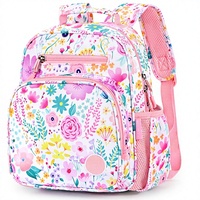 Sac à dos personnalisable pour fillettes 2-4 ans, motif floral mignon, fermeture éclair, bretelles, pour la maternelle et la crèche, en microfibre