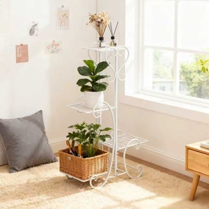 Support à fleurs en fer forgé à plusieurs niveaux, étagère de rangement pour plantes d'intérieur et d'extérieur, pour plantes succulentes et verdure, salon, balcon - Product Image 4