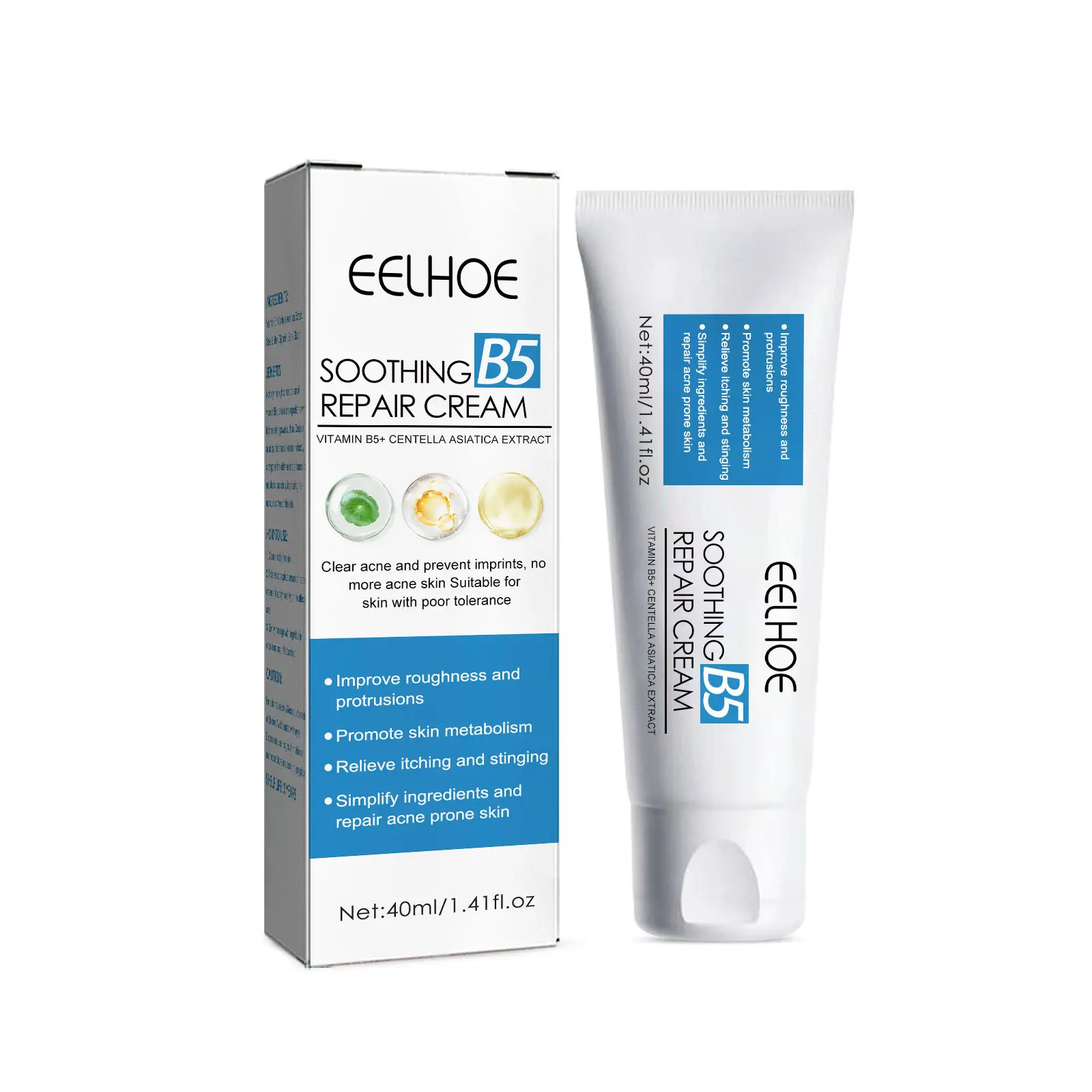 Hot Sale Eelhoe Vitamine B5 Kalmerende Reparatiecrème Jeukverlichting Acne Verwijdering Gezichtscrème Voor Gevoelig