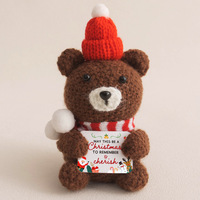 Schattige Gehaakte Aardbei Pluche Handgemaakt Amigurumi Schattig Fruit Met Berichtkaart Grappige Positieve Energie Speelgoed Voor Vrienden