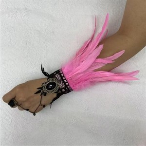 Artisan <strong>Feather</strong> Arm <strong>Cuffs</strong> Handmade Cyberpunk Decor for Festival Events and Edgy Fashion Show Props - Product Image 2