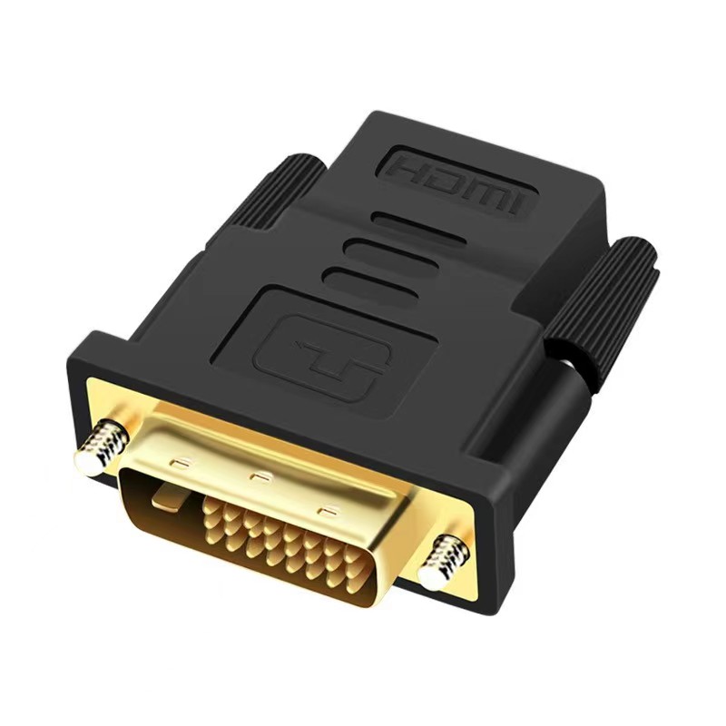 Konektor Konverter Adaptor DVI Ke HDMI Pria Ke HDMI Kualitas Tinggi Konverter DVI Ke HDMI Berlapis Emas 24 + 1 Adaptor