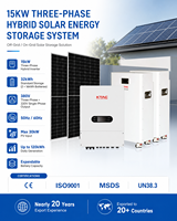 Invertisseur hybride triphasé basse tension 48VDC 15KW avec 2 batteries LiFePo4 51.2V314AH en parallèle pour stockage 32KWH, systèmes solaires