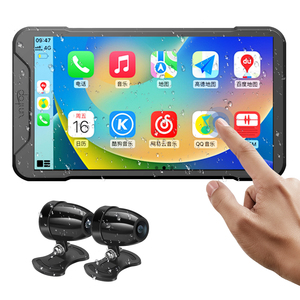 Xách tay IP67 DVR 5 inch Carplay Android Auto HD IPS màn hình xe máy <span class=keywords><strong>GPS</strong></span> navigation không dây TPMS - Product Image 6