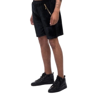 ชุดวอลเปเปอร์ขาสั้นสำหรับผู้ชาย,ชุดวอร์มผ้ากำมะหยี่มีซิปสีดำสำหรับฤดูร้อนสั่งทำ - Product Image 1