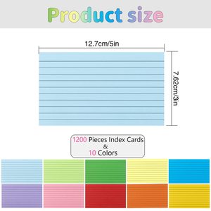 Bulk Wholesale Custom 3x5 Inch 120 Sheets/pack Index Cards Ruled Color <strong>Study</strong> Note Memo <strong>Pads</strong> for Learning School and Office - Product Image 2