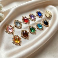Boutons en alliage de pierres précieuses ovales en forme de losange avec strass pour chaussures, vêtements, sacs, accessoires pour cheveux et bricolage