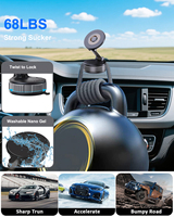 Version améliorée 360 °   Support magnétique de téléphone réglable en nano-gel à super aspiration pour voiture, compatible iPhone 18 17 Pro Max Air Case 16 15 14